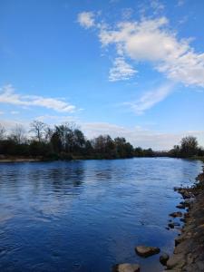a view of a river with a blue sky and clouds at Privatni smeštaj Nanica in Mataruška Banja