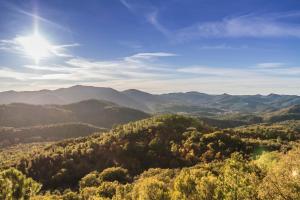 Elle offre une vue sur une vallée avec des arbres et des montagnes. dans l'établissement Pozuelo 3 JABUGO, à Jabugo