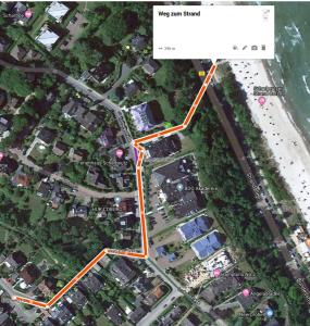 une carte de l’itinéraire proposé pour la mise à niveau sur la voie libre dans l'établissement SummerBreak 1 Scharbeutz, à Scharbeutz