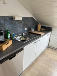 Küche/Küchenzeile in der Unterkunft Rustikale Wohnung mit Garten