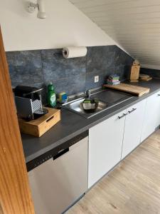 Küche/Küchenzeile in der Unterkunft Rustikale Wohnung mit Garten