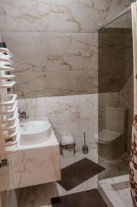 bagno con lavandino e servizi igienici di Ankamy Sweet Home a Vorokhta