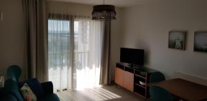 Телевизор и/или развлекательный центр в Appartement front de mer avec vue et accès plage, Saintes-Maries-de-la-Mer