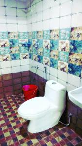 a bathroom with a toilet and a sink at Munnar home stay Teadrops plantation villa in Munnar