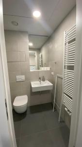 uma casa de banho com um WC e um lavatório em Vila Vinice em Praga