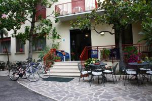 a group of bikes parked in front of a building at Hotel Sanremo in Chianciano Terme