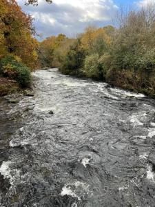 a river with rapids on the side of it at One Bedroom Apartment in Bethesda in Bangor