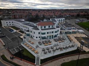 an aerial view of a large white building at The Tynemouth Castle Inn - The Inn Collection Group in Tynemouth