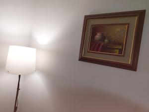 a picture of a vase on a wall next to a lamp at DAN 9 in Sombor