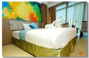 Кровать или кровати в номере pristinehotel
