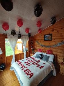 Postel nebo postele na pokoji v ubytování Cabaña La Granja tomine
