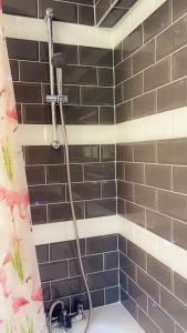 a shower with a hose in a bathroom at Stay in Woking with Chidi in Horsell