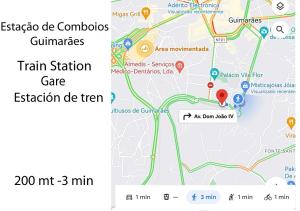 a map of the trail station care station and activation deuron at Loft station in Guimarães