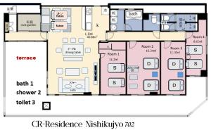 planta de una casa en Lexia Nishikujo - Vacation STAY 15380, en Osaka
