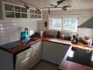 una cucina con lavandino e piano di lavoro di Holiday home Skutskär ad Älvkarleby