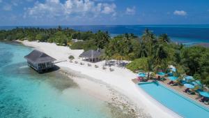 an aerial view of a resort on a beach at OBLU NATURE Helengeli-All-Inclusive with free Transfers in North Male Atoll