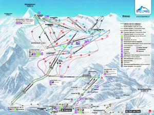 eine Karte eines Skigebietes in den Bergen in der Unterkunft Alpine Style Kaprun in Kaprun + 3 Fotos