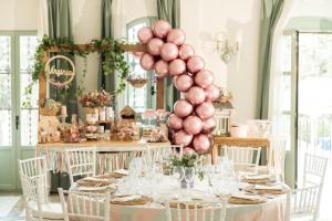 a table with a bunch of pink balloons at DWO Finca Los Abetos in Córdoba