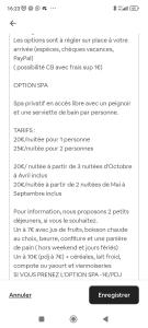 ein Screenshot eines Handys mit einer Liste von Nummern in der Unterkunft L'atelier de Guytou et Spa in Cheval-Blanc