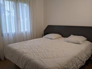 a bed with two pillows on it in a bedroom at Entre mer et montagne in Souraïde