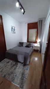 Schlafzimmer mit einem Bett und einem Fenster in der Unterkunft Ebro Escape Luxury Apartment in Móra d'Ebre