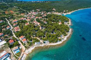 an aerial view of a small island in the ocean at Caravan near the sea 6 in Ugljan