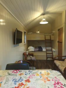 TV a/nebo společenská místnost v ubytování Rathgillen Cabin