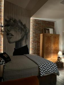 Letto o letti in una camera di Design apartmán v zahradě