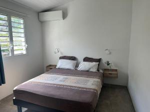 a bedroom with a large bed in a room at VILLA NEPTUNE in Quartier du Fond Fleuri
