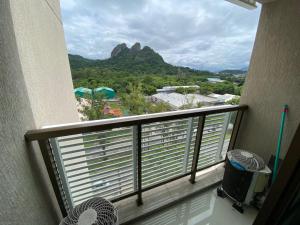a balcony with a view of a mountain at Samba Rio Convention in Rio de Janeiro