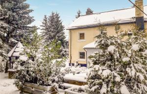 une maison recouverte de neige dans une cour dans l'établissement 4 Bedroom Nice Home In Hellenthal, à Hellenthal