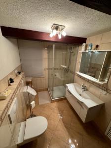 Koupelna v ubytování Ferienhaus an der “Ilse”