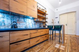 Dapur atau dapur kecil di Studio w centrum miasta