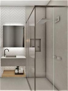 Ванна кімната в Design FLAT Wifi 1gb frente Ufsc
