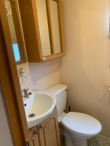 Vannituba majutusasutuses Farm stay caravan on working farm