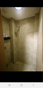 ナクソス・コラにあるSpiretas Homeのバスルーム(タイル張りのシャワー付)