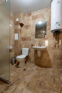 a bathroom with a toilet and a sink at ВИЛА МАРИНОВИ in Boykovo