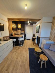 Kuchyň nebo kuchyňský kout v ubytování Biron deluxe studio flea market of Paris, porte de Montmartre