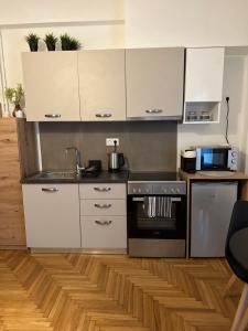 Kuchyň nebo kuchyňský kout v ubytování Cozy Faliro home