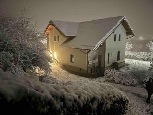 a house with a flock of sheep in the snow at Deliziosa casa immersa nel verde in Turin