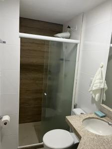 A bathroom at Flat Super Aconchegante na Jaqueira com WI-FI e sem taxas