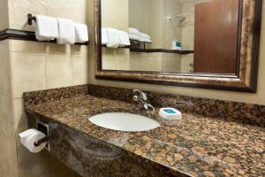 encimera con lavabo y espejo en Drury Inn & Suites Flagstaff, en Flagstaff