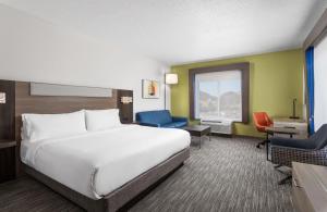 um quarto de hotel com uma cama, uma secretária e cadeiras em Holiday Inn Express Hotel & Suites Chattanooga-Lookout Mountain, an IHG Hotel em Chattanooga