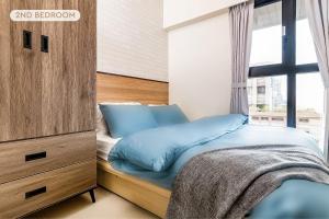 Letto o letti in una camera di High Floor New Bldg 4B2bLDK Ximending, Stunning Views • 高層新樓 4房2衛 西門町 美景