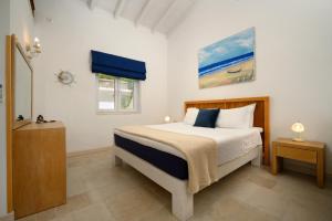 um quarto com uma cama e uma janela em Bella Vista Ereikousa em Ereikoússa