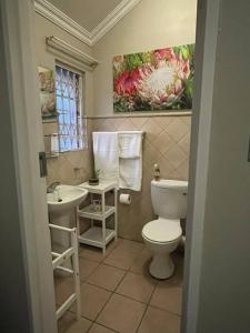 a bathroom with a toilet and a sink at Executive suite@Lofts in Pretoria
