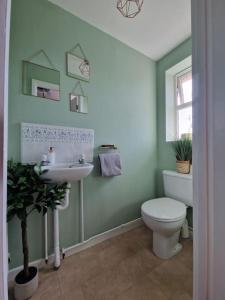 łazienka z toaletą i umywalką w obiekcie Modern 2 bedroom home with ample parking w mieście Henwick