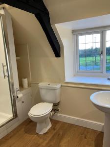 een badkamer met een toilet en een wastafel bij Aynho Cottages in Banbury