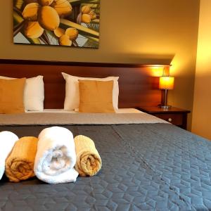 Giường trong phòng chung tại Villa Di Poletta