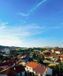Blick auf eine Stadt mit Häusern und Gebäuden in der Unterkunft Velvet Vista in Štip